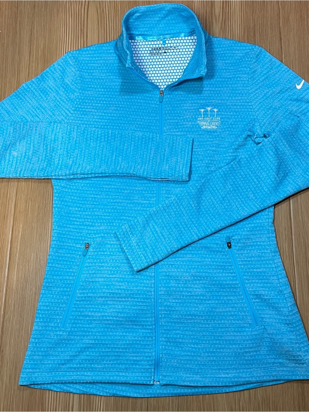 Nike Golf Women's Dri-FIT Full Zip Jacket Blue Terra Lago Golf Club Medium